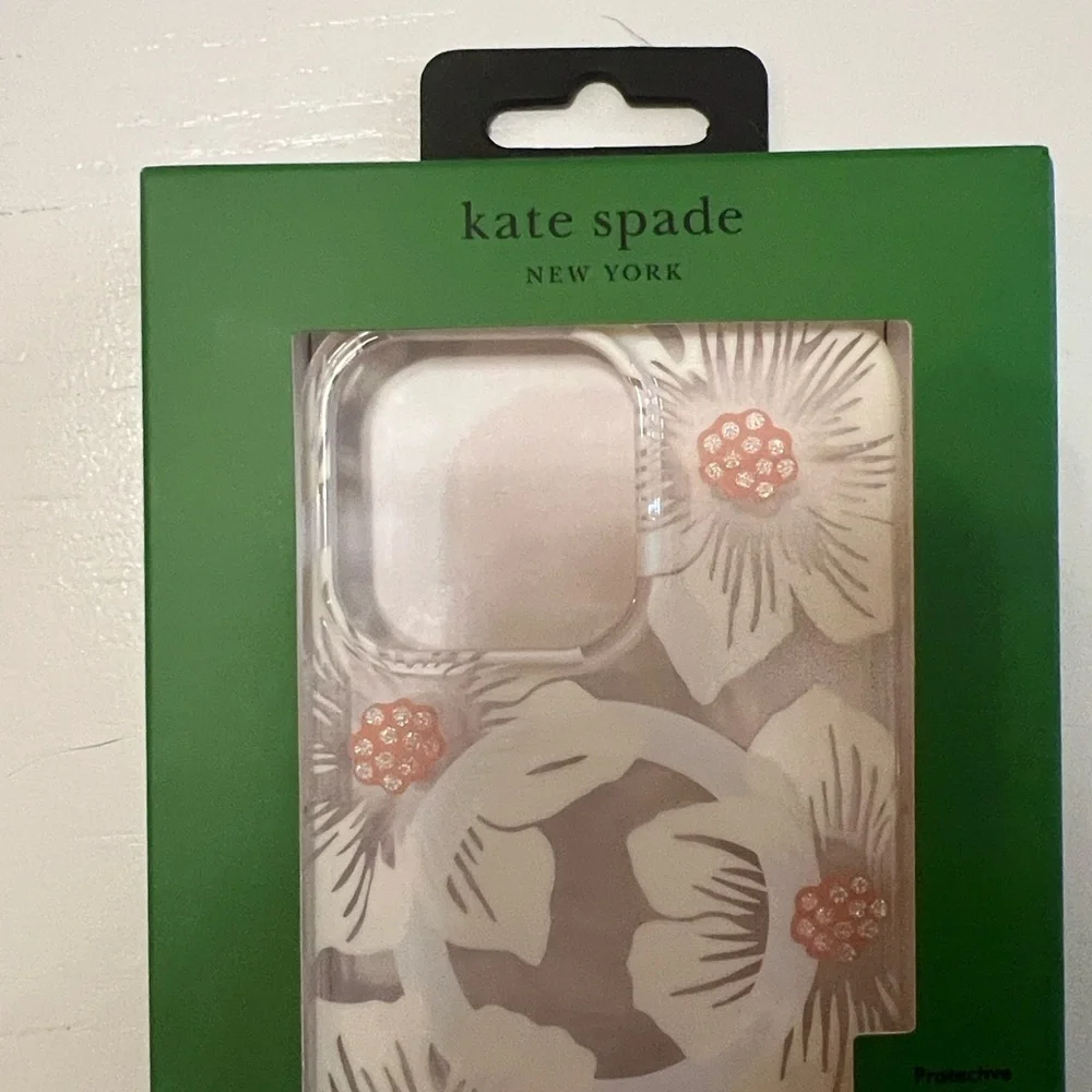 Kate Spade New Protective Case For MagSafe iPhone 15 Pro Max Clear Floral